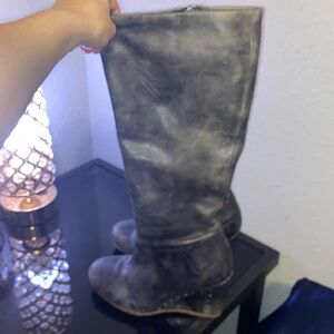 UGG Grey beautiful almost knee high wedge Ugg real leather boots gently worn